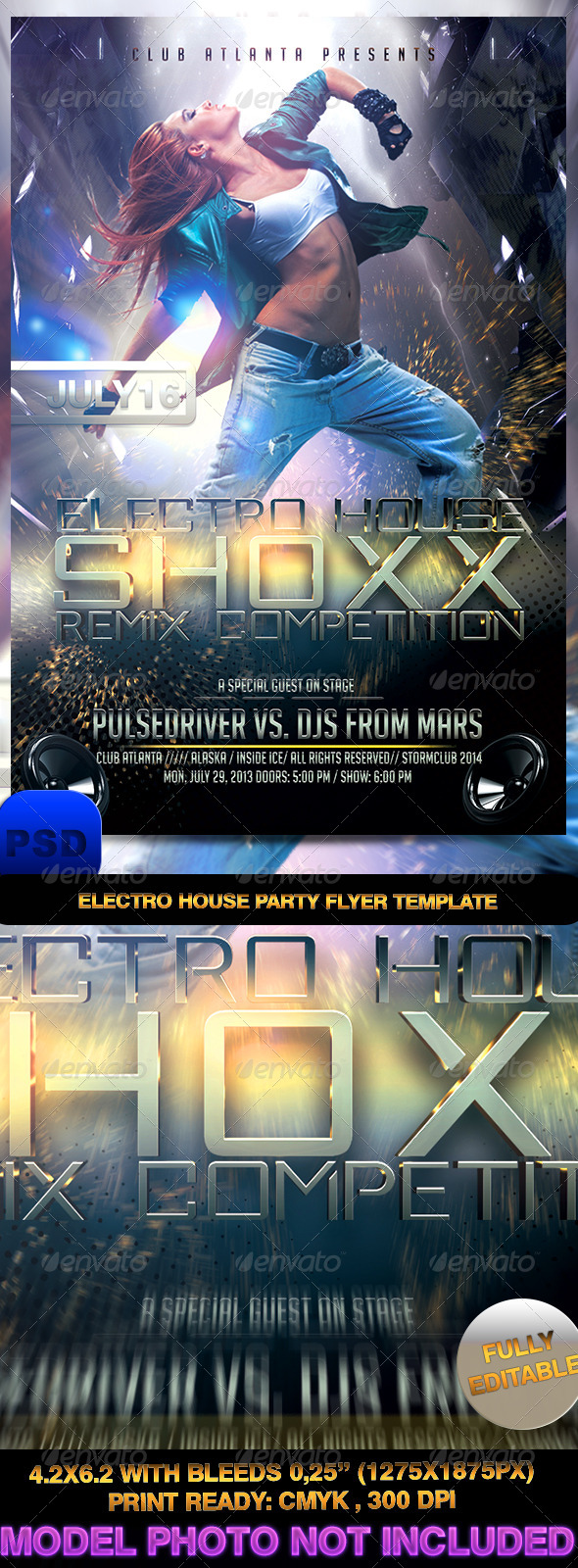 Electro House Party Flyer Template - Events Flyers