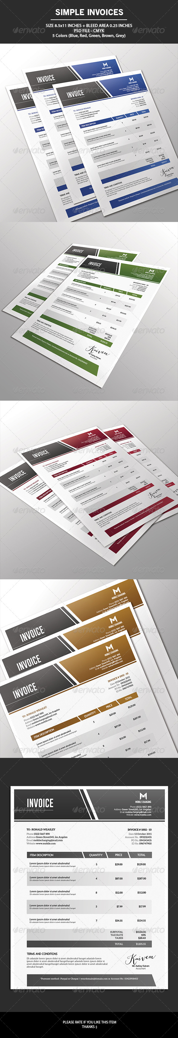 Simple Invoices - Proposals & Invoices Stationery