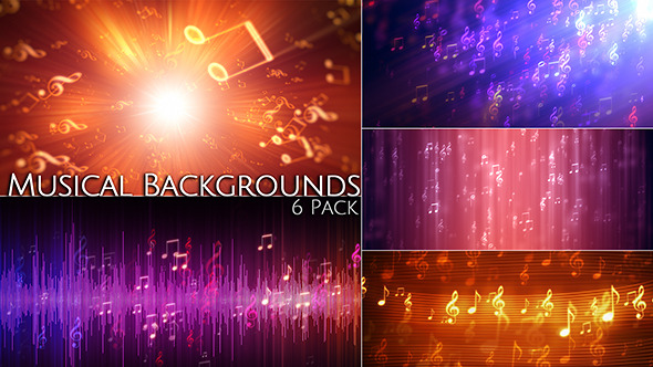 Musical Backgrounds - 6 Pack