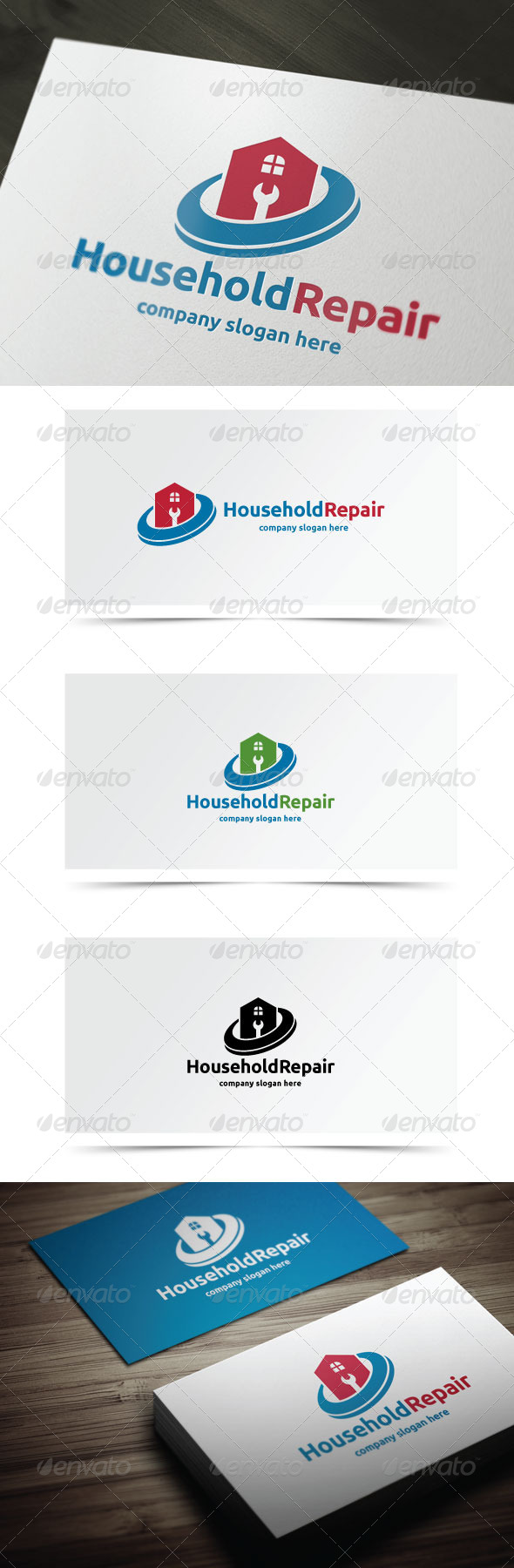 Household Repair - Buildings Logo Templates