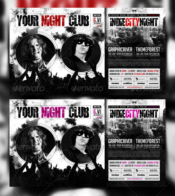Rock / Vintage / Indie Concert / Party Flyer - Concerts Events