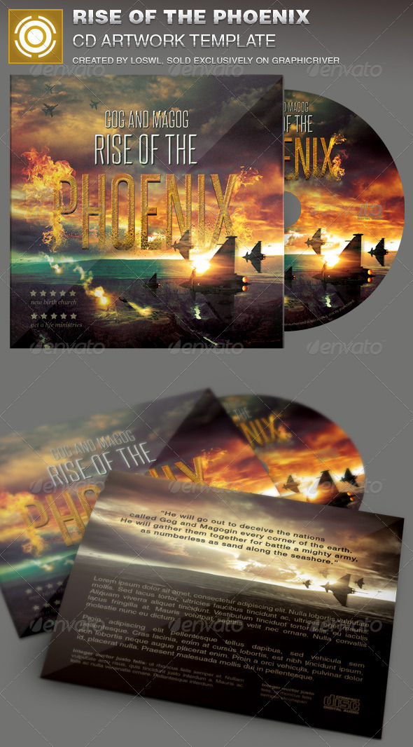 Rise of the Phoenix CD Artwork Template - CD & DVD Artwork Print Templates