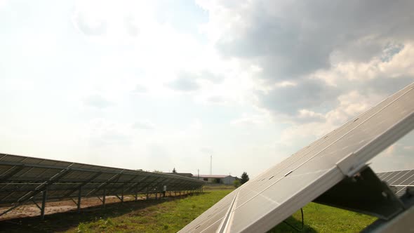 Solar Panels Against Deep Blue Sky alt