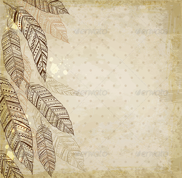 Decorative Background with Feathers - Abstract Conceptual