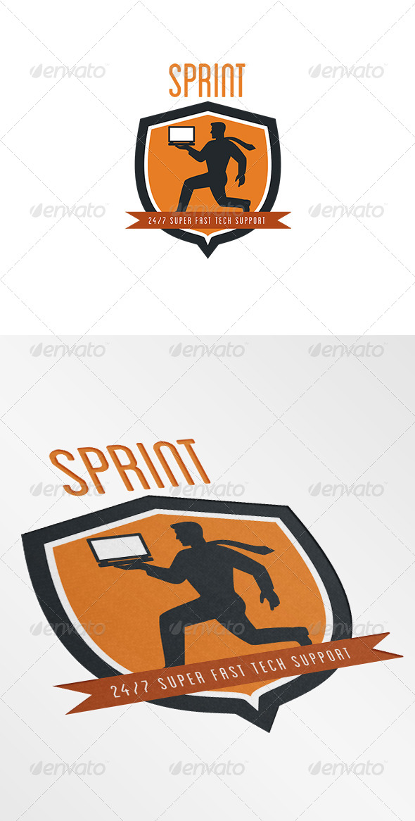 Sprint Super Fast Tech Support Logo - Humans Logo Templates