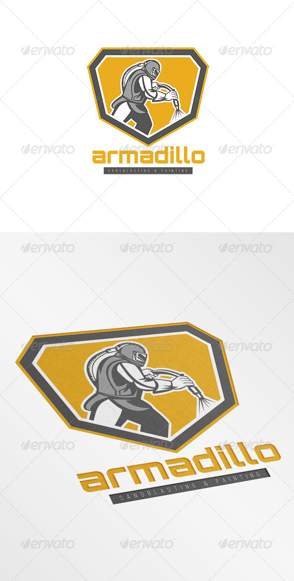 Armadillo Sandblasting Logo - Humans Logo Templates