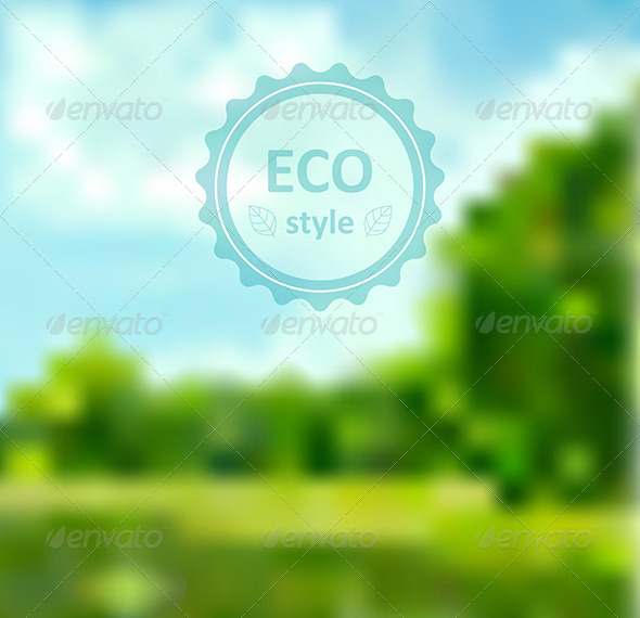 Blurred Green Abstract Background with Frame - Backgrounds Decorative