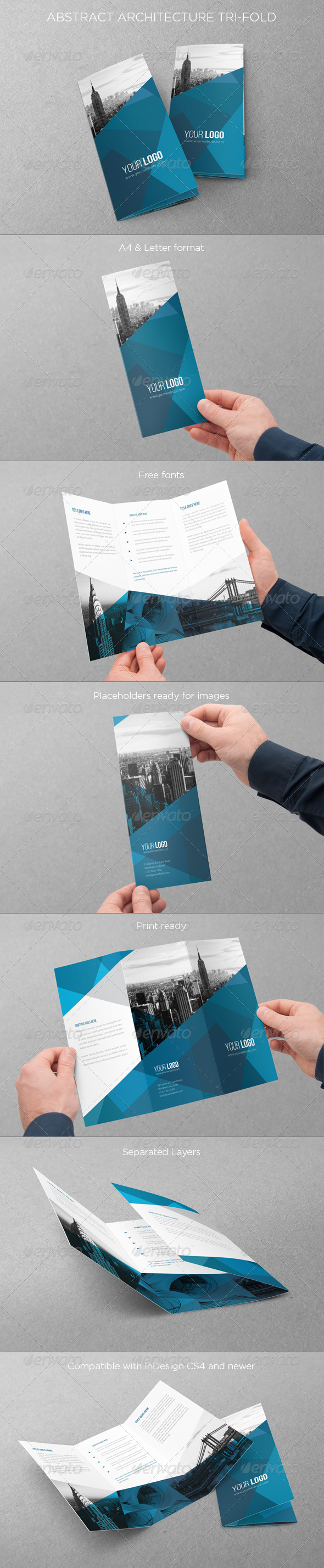 Abstract Architecture Trifold - Brochures Print Templates