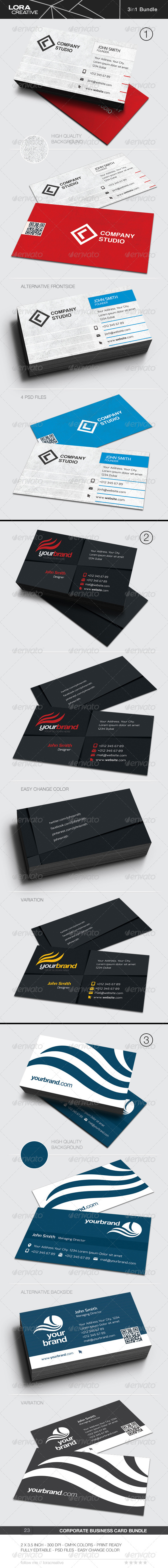 3 in 1 Business Card Bundle - 23 - Business Cards Print Templates
