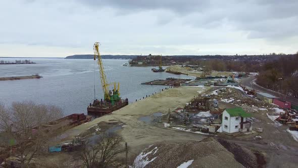 Drone View of Old Coastal Part of the City