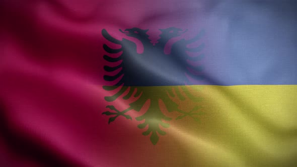 Ukraine Albania Flag Loop Background 4K