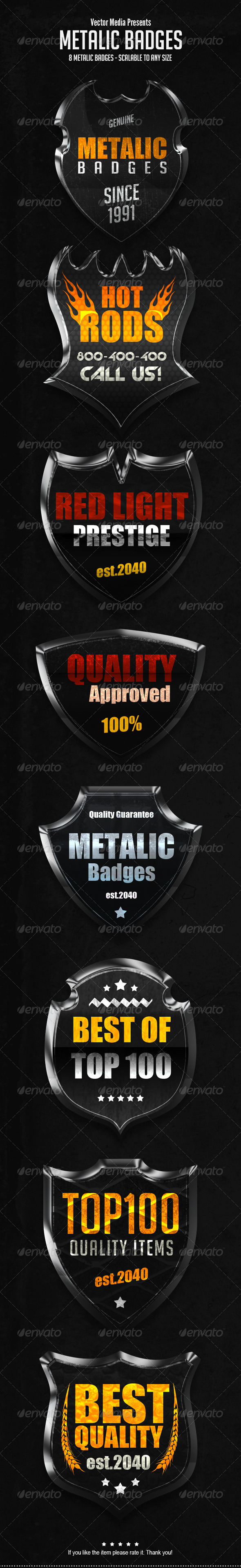 Metalic Badges - Badges & Stickers Web Elements