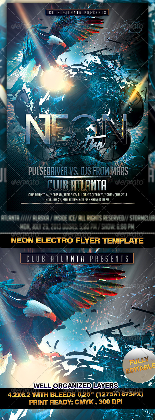 Neon Electro Flyer Template - Events Flyers