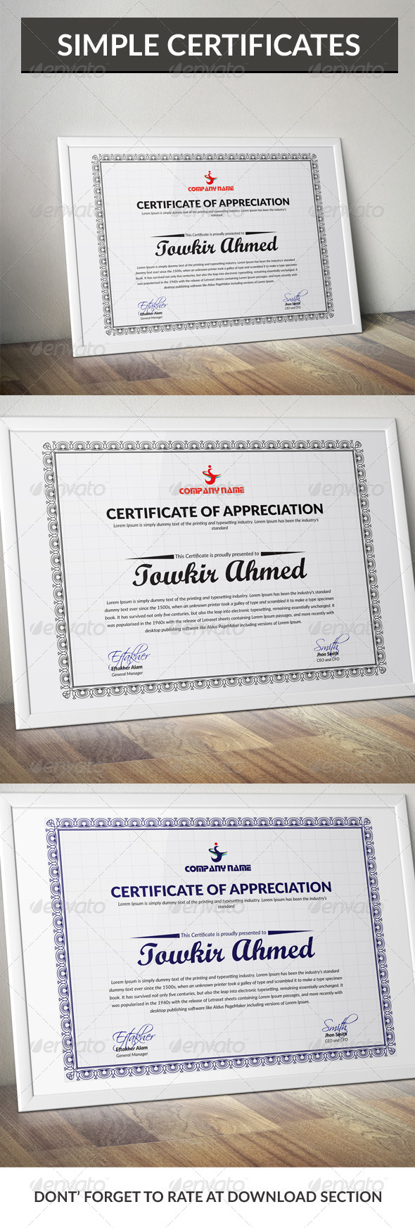 Simple Certificate Design - Certificates Stationery