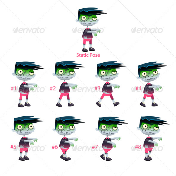 Animation of Zombie walking - Monsters Characters
