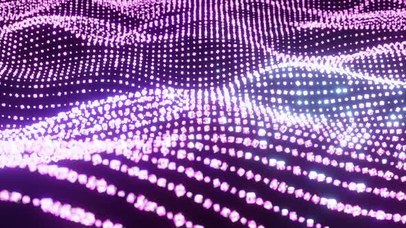 Bright Colorful Glittering Wave Of Glowing Cubes Motion Graphics Background