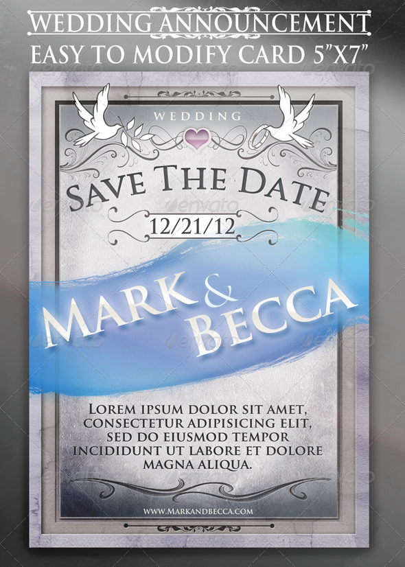 Wedding Announcement Card Template - Weddings Cards & Invites