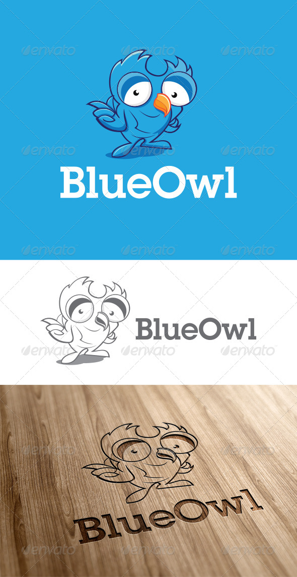 Charcter Owl Logo Template - Vector Abstract