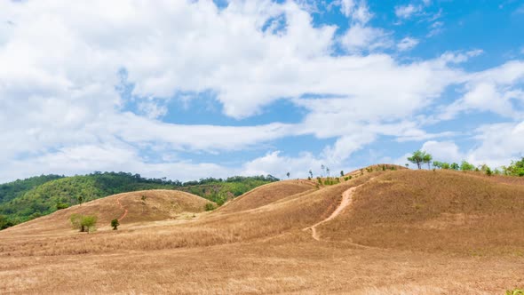 Golden Grass or Bald Hill mountain, Ranong, Thailand - Time Lapse