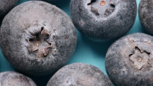 Macro Shot of a Group of Berries on a Blue Background alt