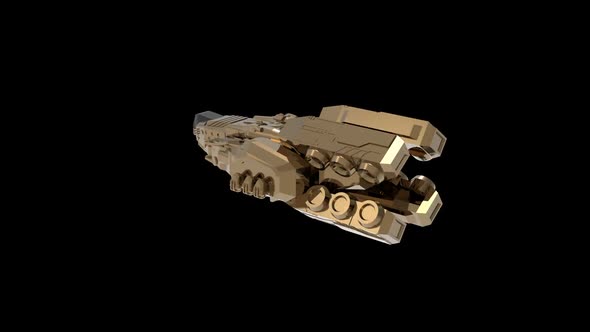 Defense spaceship crossing orbit