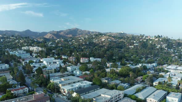 Aerial view of Beverly Hills, California, Los Angeles County.  alt