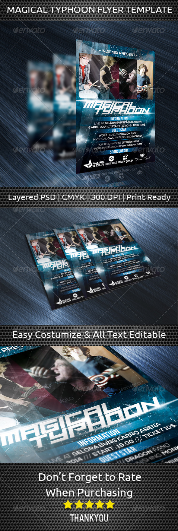 Magical Typhoon Flyer Template - Concerts Events