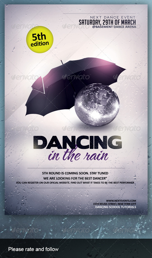 Dancing in the Rain - Events Flyers