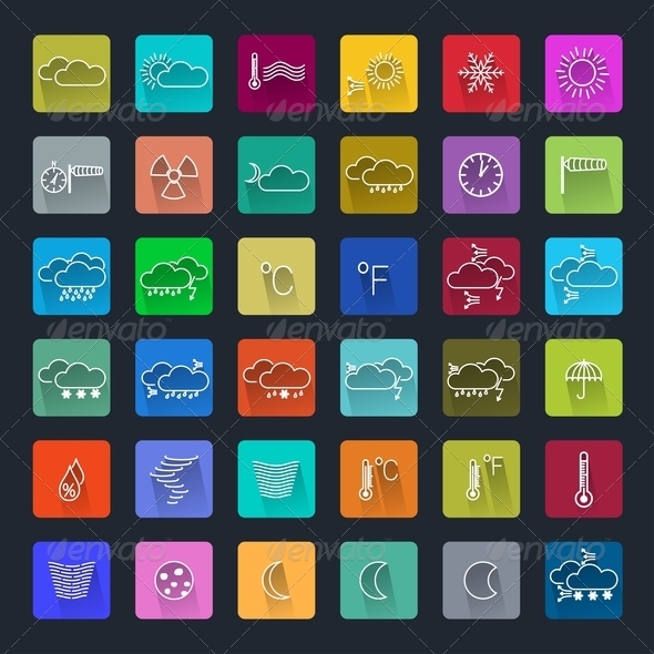 Flat Weather Icons - Seasons Nature