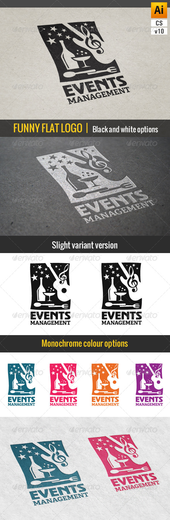 Events & Parties Management Logo - Objects Logo Templates