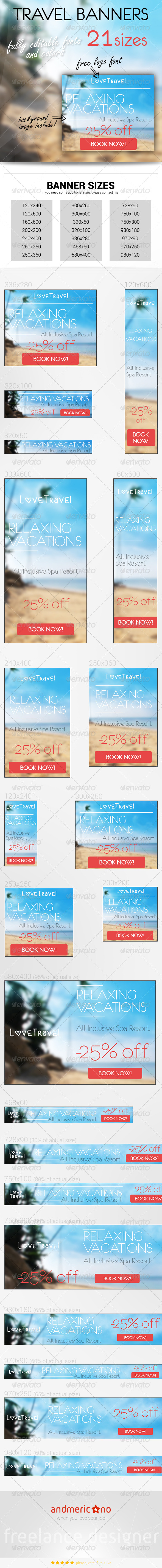 Travel & Holidays 2 - Banners & Ads Web Elements
