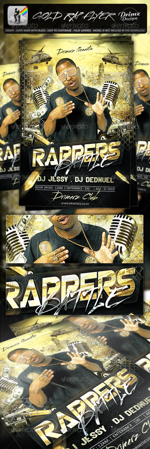 Gold Rap Flyer - Events Flyers