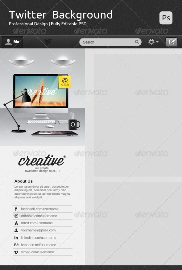 Creative Twitter Background V2 - Twitter Social Media