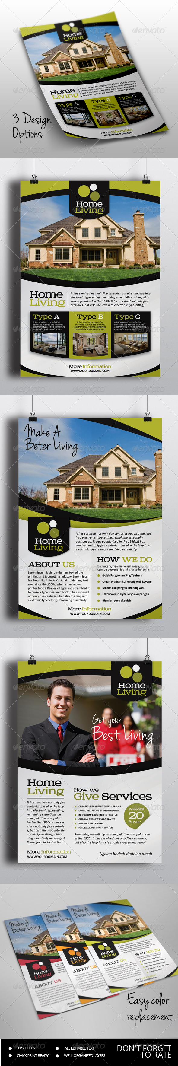 Living Real Estate Flyer - Commerce Flyers