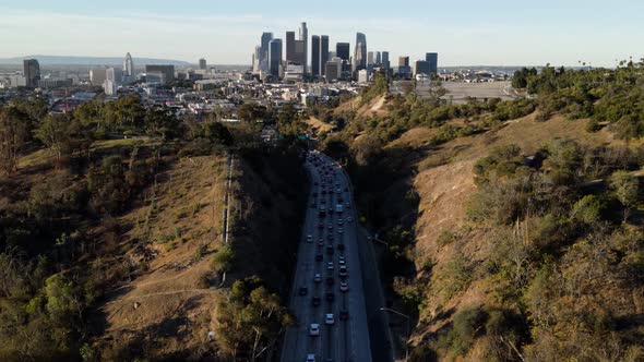 Aerial Los Angeles Freeway Downtown alt