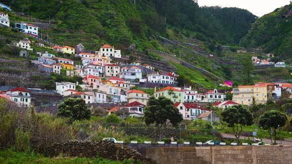 Pan Right of Porto Moniz in Madeira Island Portugal alt