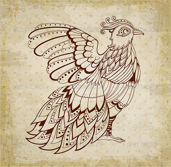 Decorative Background with Bird - Animals Characters