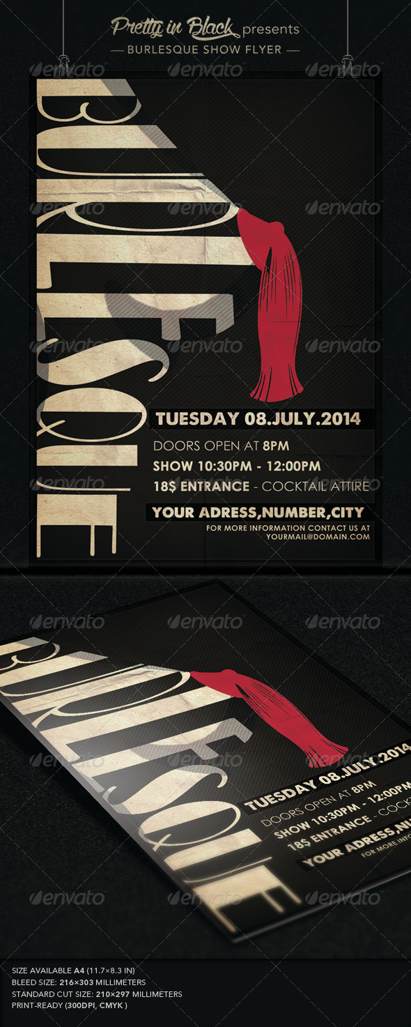 Burlesque Show Flyer - Flyers Print Templates