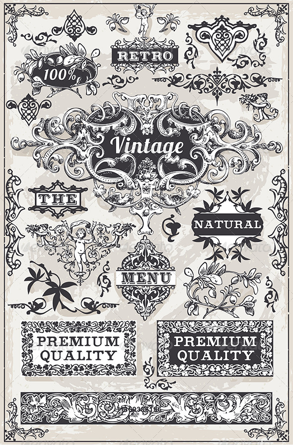 Vintage Hand Drawn Graphic Banners and Labels - Decorative Vectors