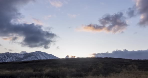 Timelapse of Epic Clouds at Mountain Medow at Autumn Time alt