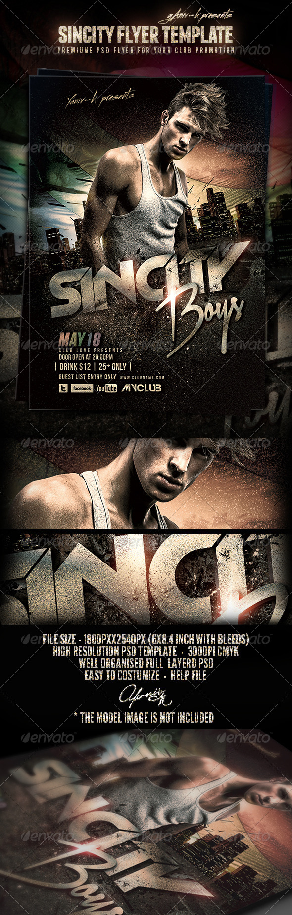SinCity Flyer Template - Flyers Print Templates
