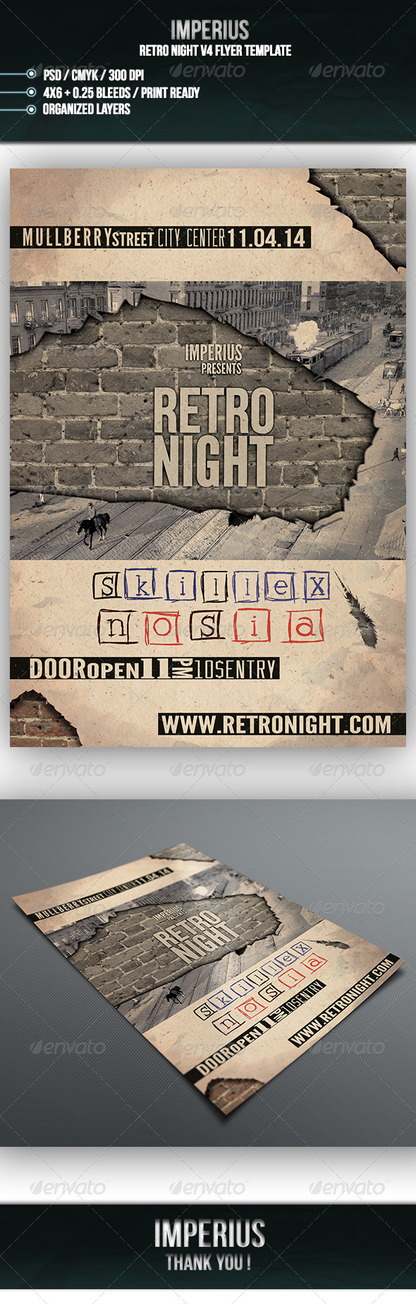 Retro Night V4 - Events Flyers
