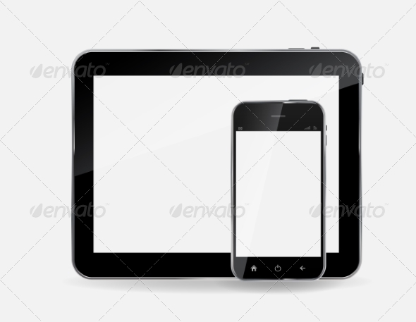 Abstract Design Mobile Phone and Tablet PC - Computers Technology
