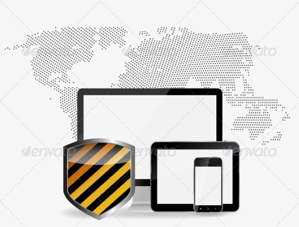 Internet Security Icon Vector Illustration - Computers Technology