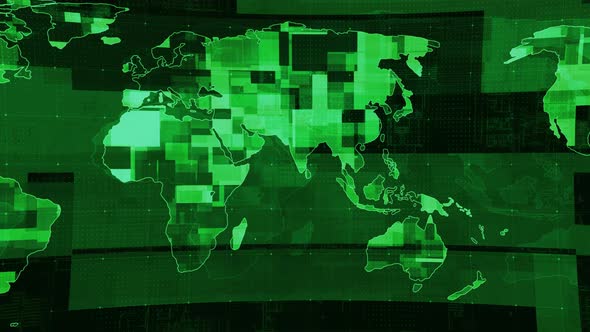 Green Color Technology Earth Map Background Animation alt