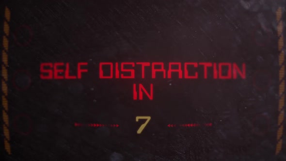 Self Distraction Countdown Warning On A Retro Sci Fi Monitor alt