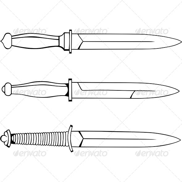 Military Knives - Man-made Objects Objects