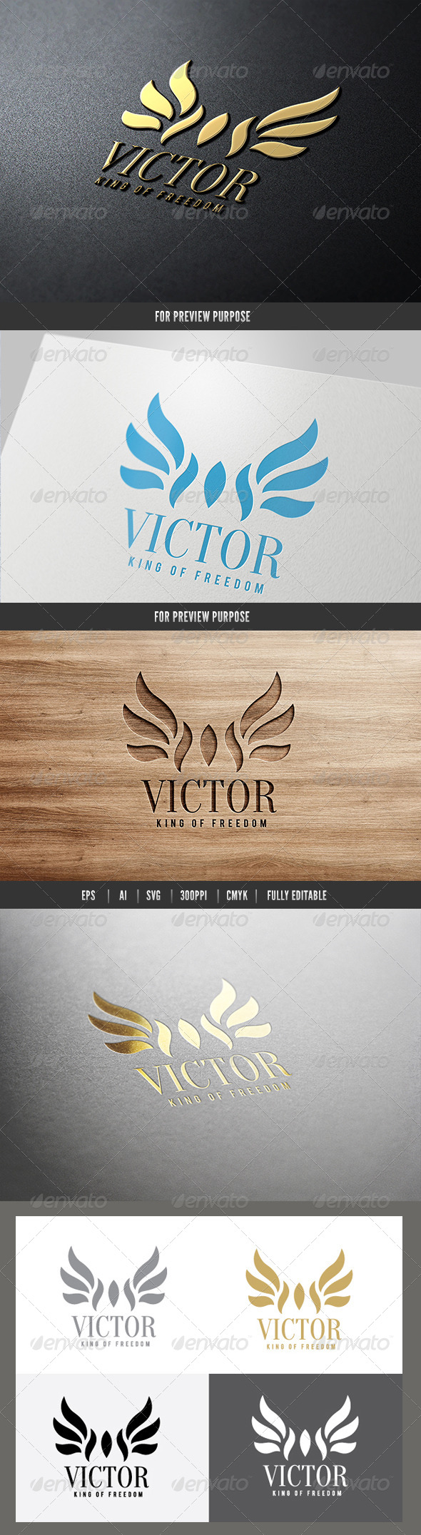 Victor King of Freedom Logo - Crests Logo Templates