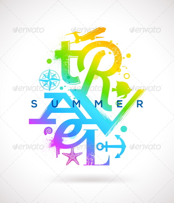 Summer Travel Multicolored Type Design - Travel Conceptual