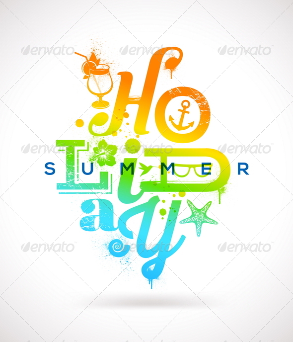 Summer Holidays Multicolored Design - Travel Conceptual